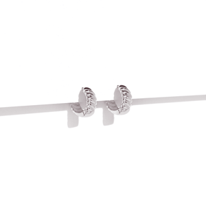SILVER NOVA RIBBED HOOPS - ARETES - Malandra Jewelry - ZWA81.P - QX01698