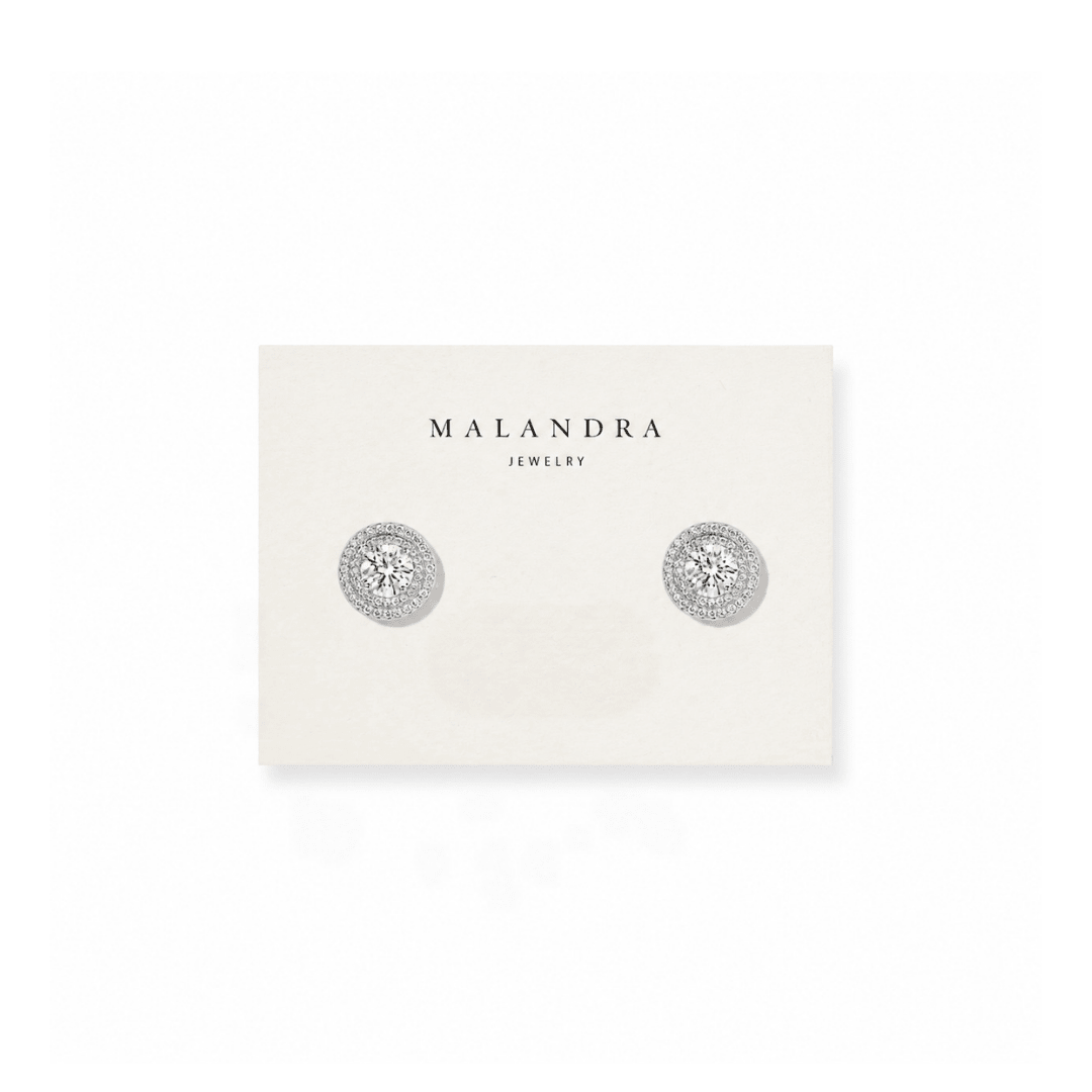 Silver Orbit Studs - ARETES - Malandra Jewelry - ZWA149.P-QX02352ZYN