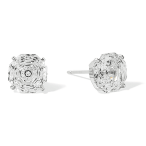 Silver Pavé Flower Studs - ARETES - Malandra Jewelry - ZWA185.P-QX04236Y