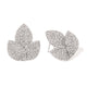SILVER PAVÉ LEAF EARRINGS - ARETES - Malandra Jewelry - EZAA65.P