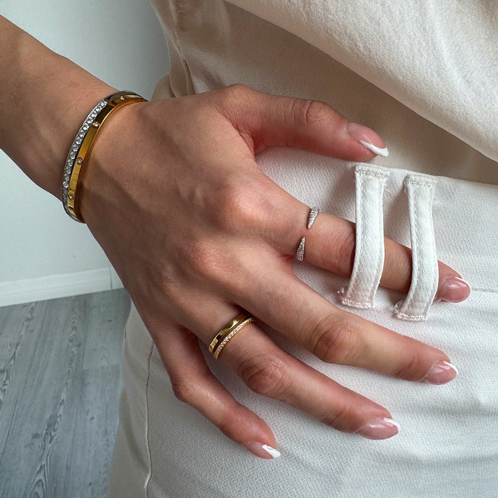 SILVER PAVE OPEN MILANO RING - ANILLOS - Malandra Jewelry - EAWR78.P - M240419000198