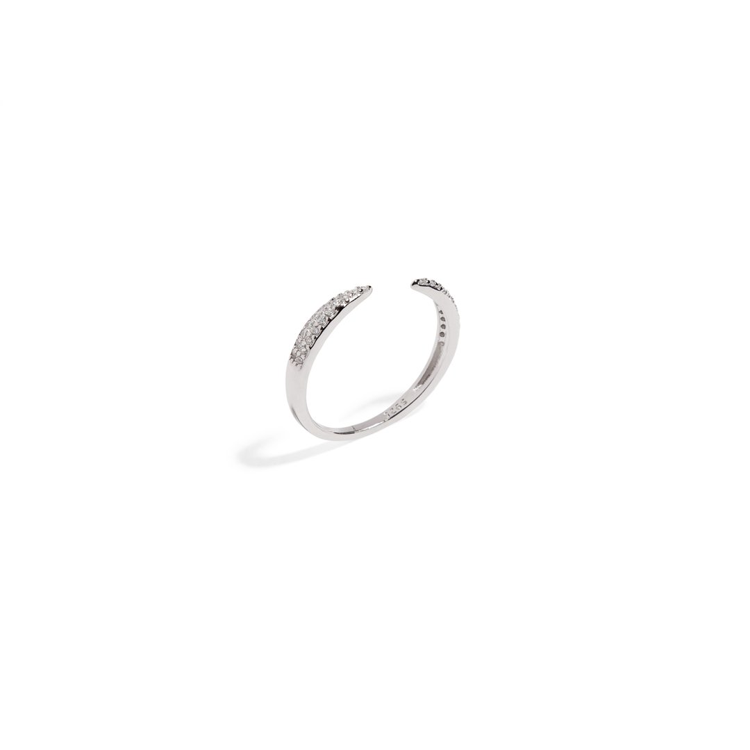 SILVER PAVE OPEN MILANO RING - ANILLOS - Malandra Jewelry - EAWR78.P - M240419000198