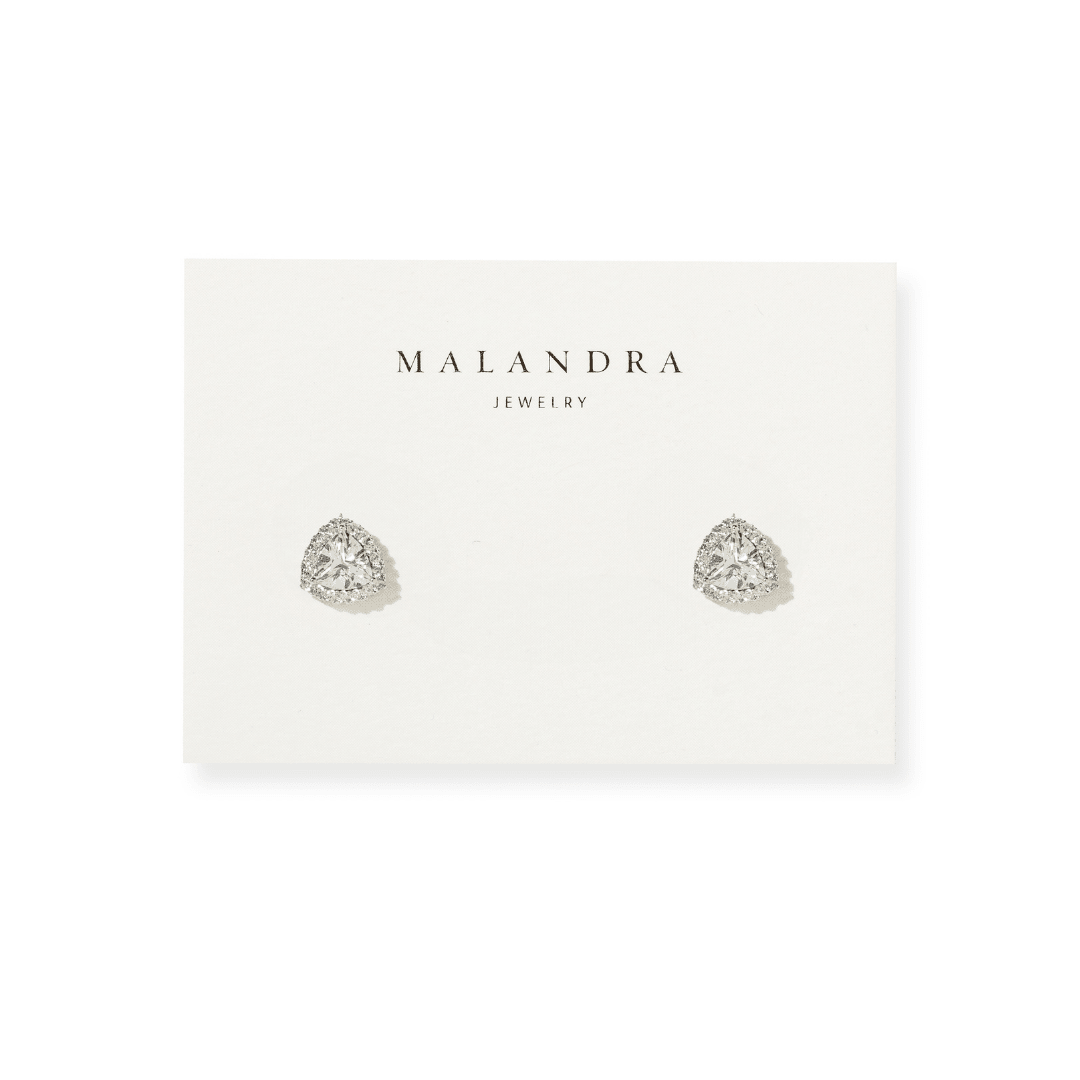 Silver Pavé Studs - ARETES - Malandra Jewelry - ZWA172.P-QX08640YN