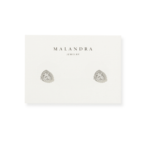 Silver Pavé Studs - ARETES - Malandra Jewelry - ZWA172.P-QX08640YN