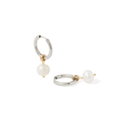SILVER PEARL HOOPS EARRINGS - ARETES - Malandra Jewelry - TA2090