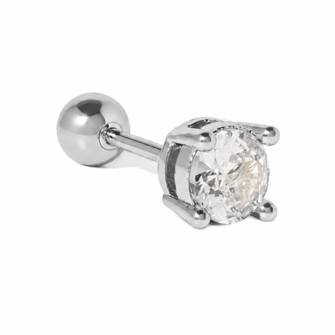 Silver Radiant Piercing - ARETES - Malandra Jewelry - ZTA38.P-EGD1327