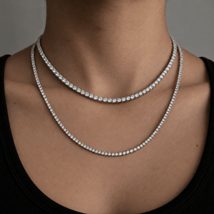 Silver Radiant Tennis Necklace - COLLARES - Malandra Jewelry - LRC11.P-SMON01-P-2-18