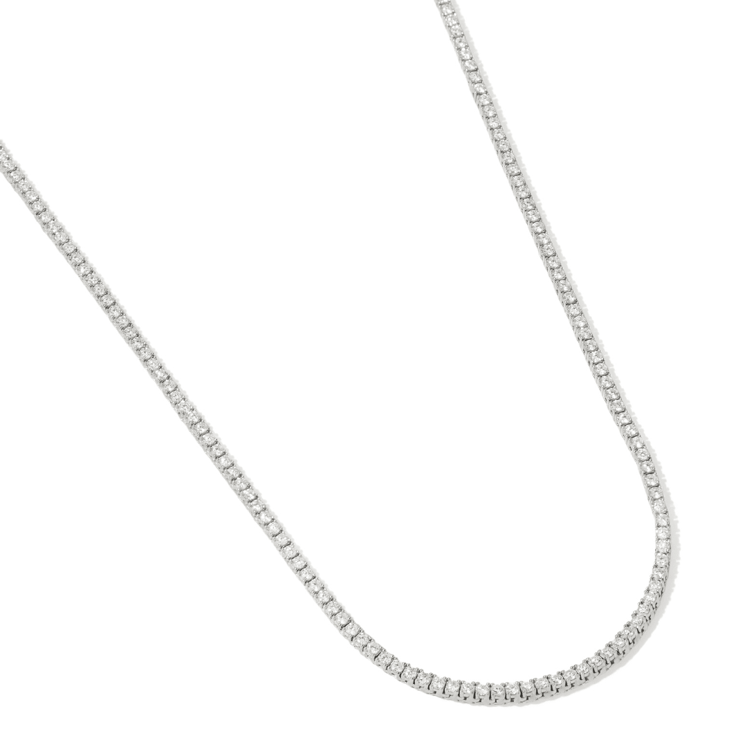 Silver Radiant Tennis Necklace - COLLARES - Malandra Jewelry - LRC11.P-SMON01-P-2-18