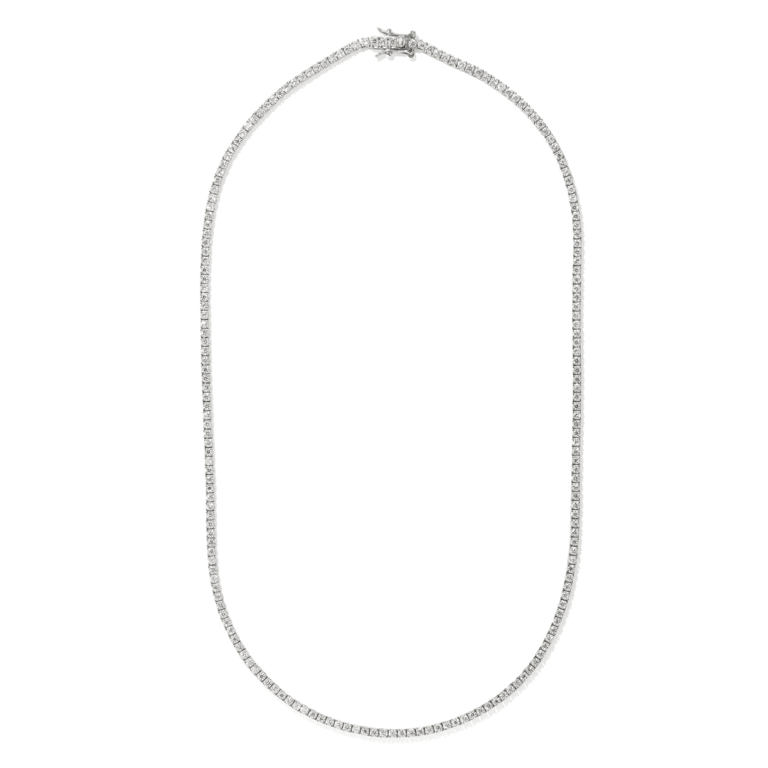 Silver Radiant Tennis Necklace - COLLARES - Malandra Jewelry - LRC11.P-SMON01-P-2-18