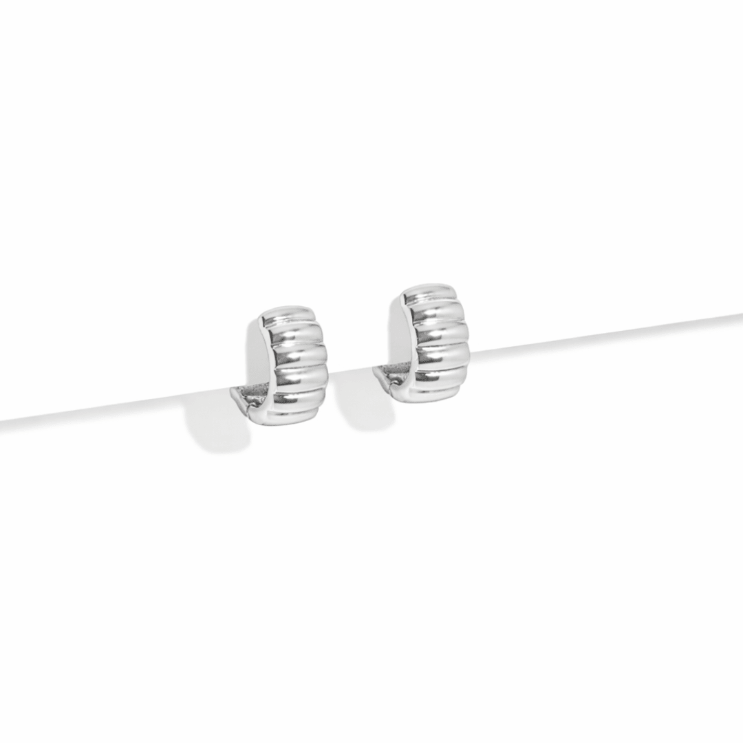 SILVER RUGGED HOOPS - ARETES - Malandra Jewelry - ZWA106.P-QX06489