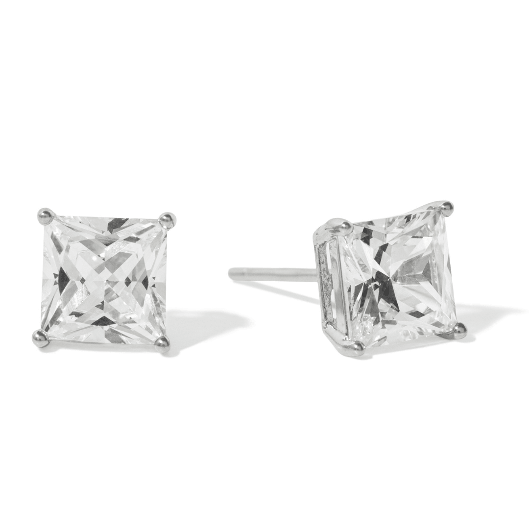 Silver Shimmer Square Studs - ARETES - Malandra Jewelry - ZWA159.P-QX01076ZYN