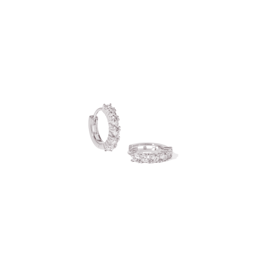 SILVER SLIM GLEAM HOOPS - ARETES - Malandra Jewelry - ZWA135.P-QX01319