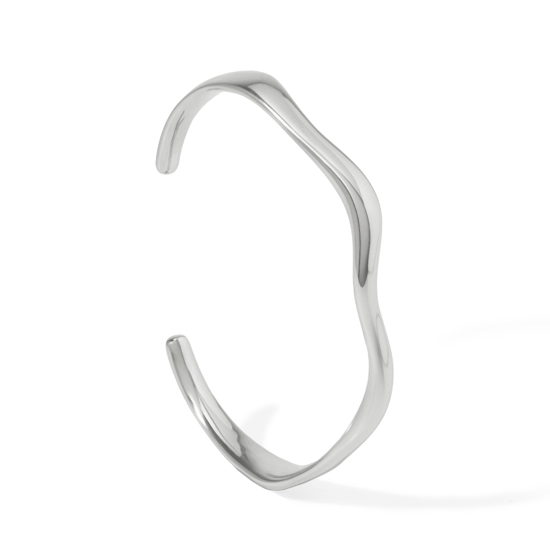 Silver Smooth Curve Bracelet - PULSERAS - Malandra Jewelry - EUWP376.P-JDB2405015-S