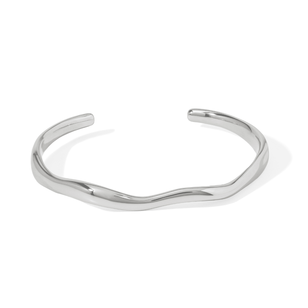 Silver Smooth Curve Bracelet - PULSERAS - Malandra Jewelry - EUWP376.P-JDB2405015-S