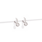 SILVER SOLITAIRE GLEAM HOOPS - ARETES - Malandra Jewelry - AA1572.P-Q06933
