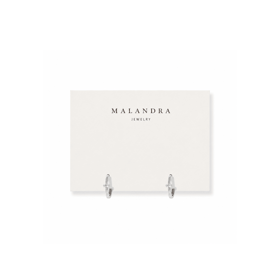 Silver Solstice Huggies - ARETES - Malandra Jewelry - ZWA141.P-QX07847F