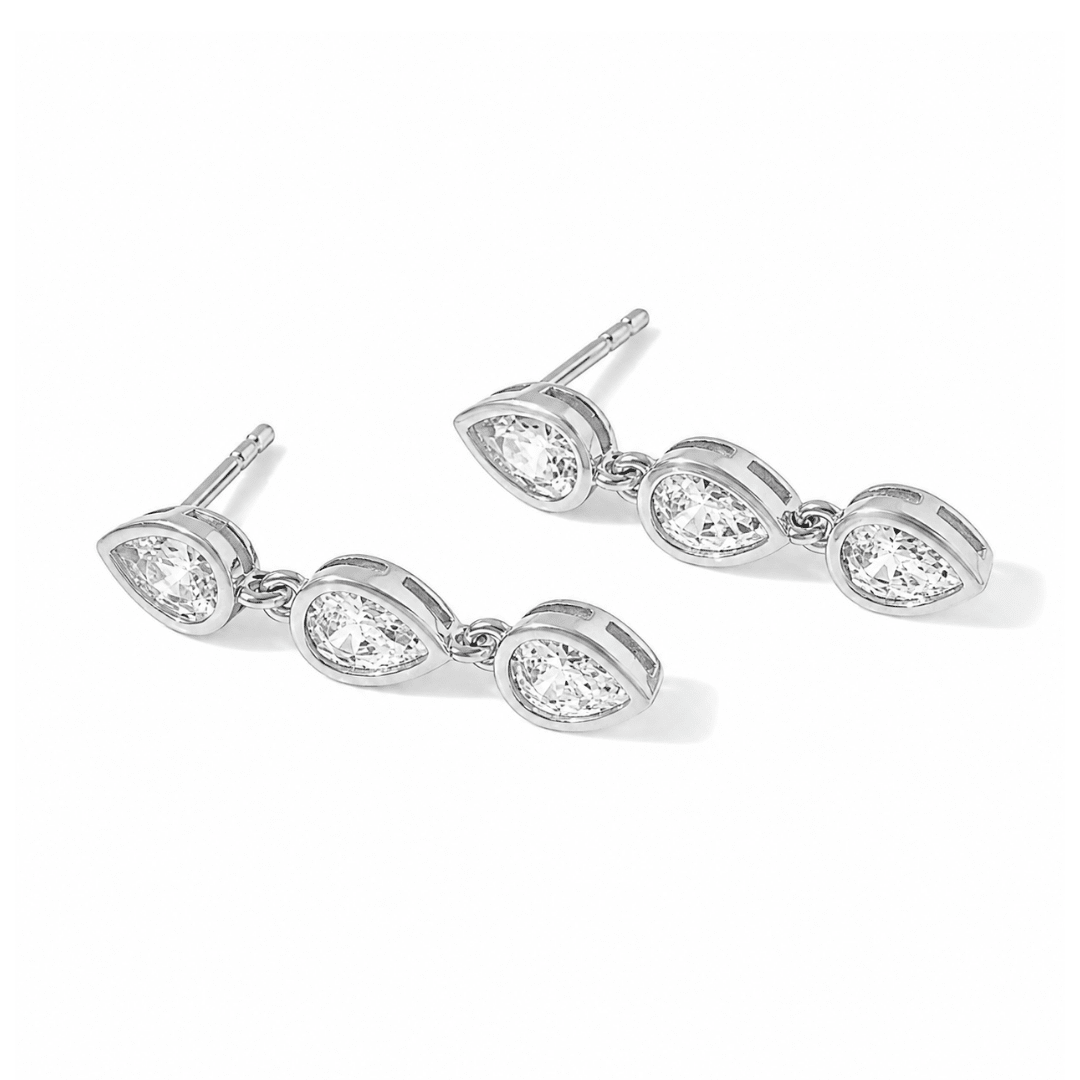 Silver Spark Cascade Earrings - ARETES - Malandra Jewelry - LSA11.P-HC58333