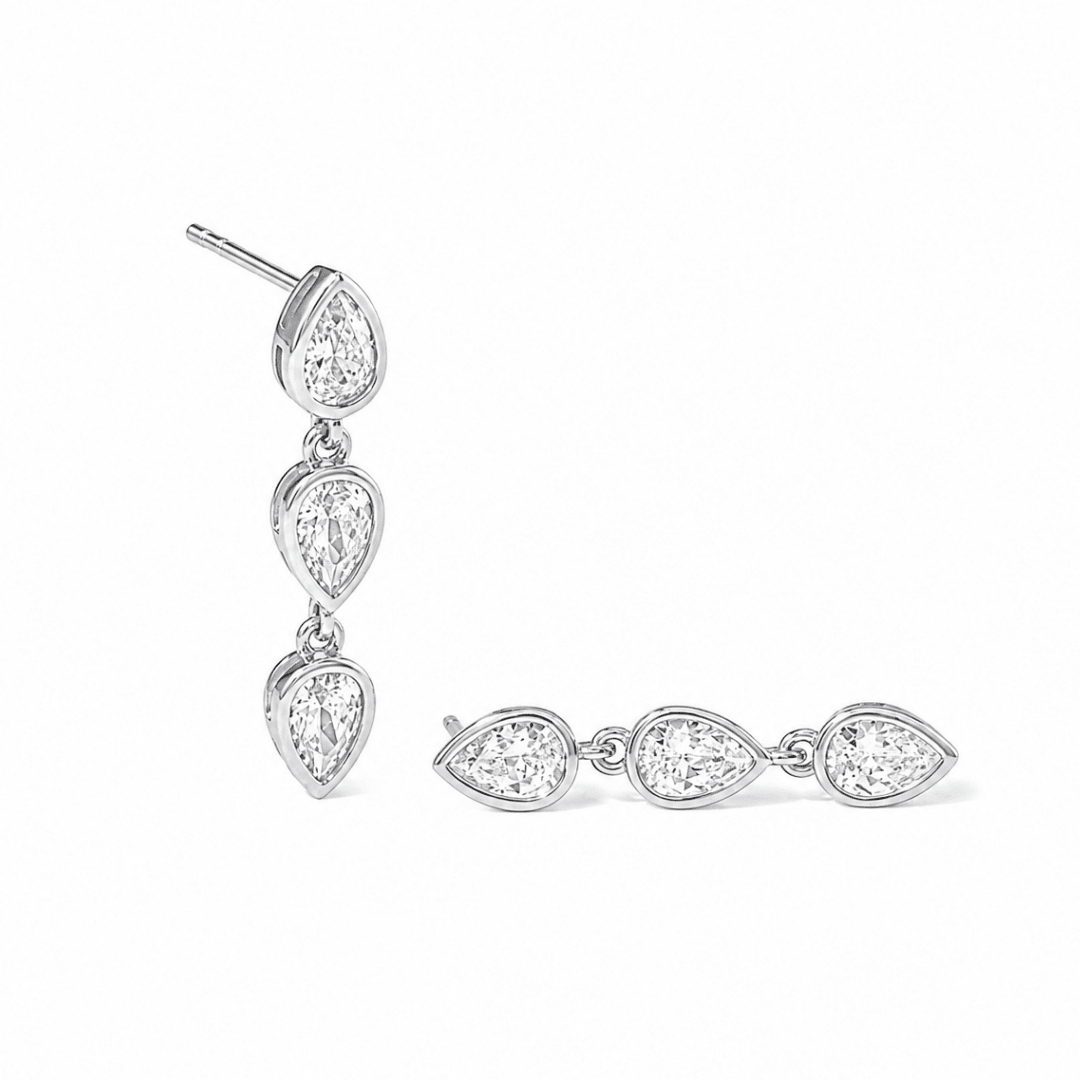 Silver Spark Cascade Earrings - ARETES - Malandra Jewelry - LSA11.P-HC58333