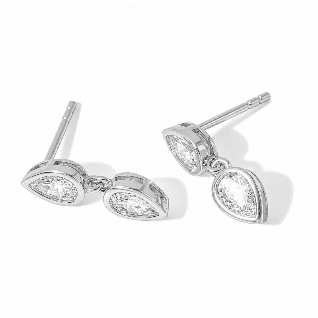 Silver Spark Drop Earrings - ARETES - Malandra Jewelry - LSA12.P-HC58221