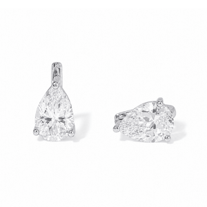 Silver Spark Pear Huggies - ARETES - Malandra Jewelry - LSA10.P-HC57298