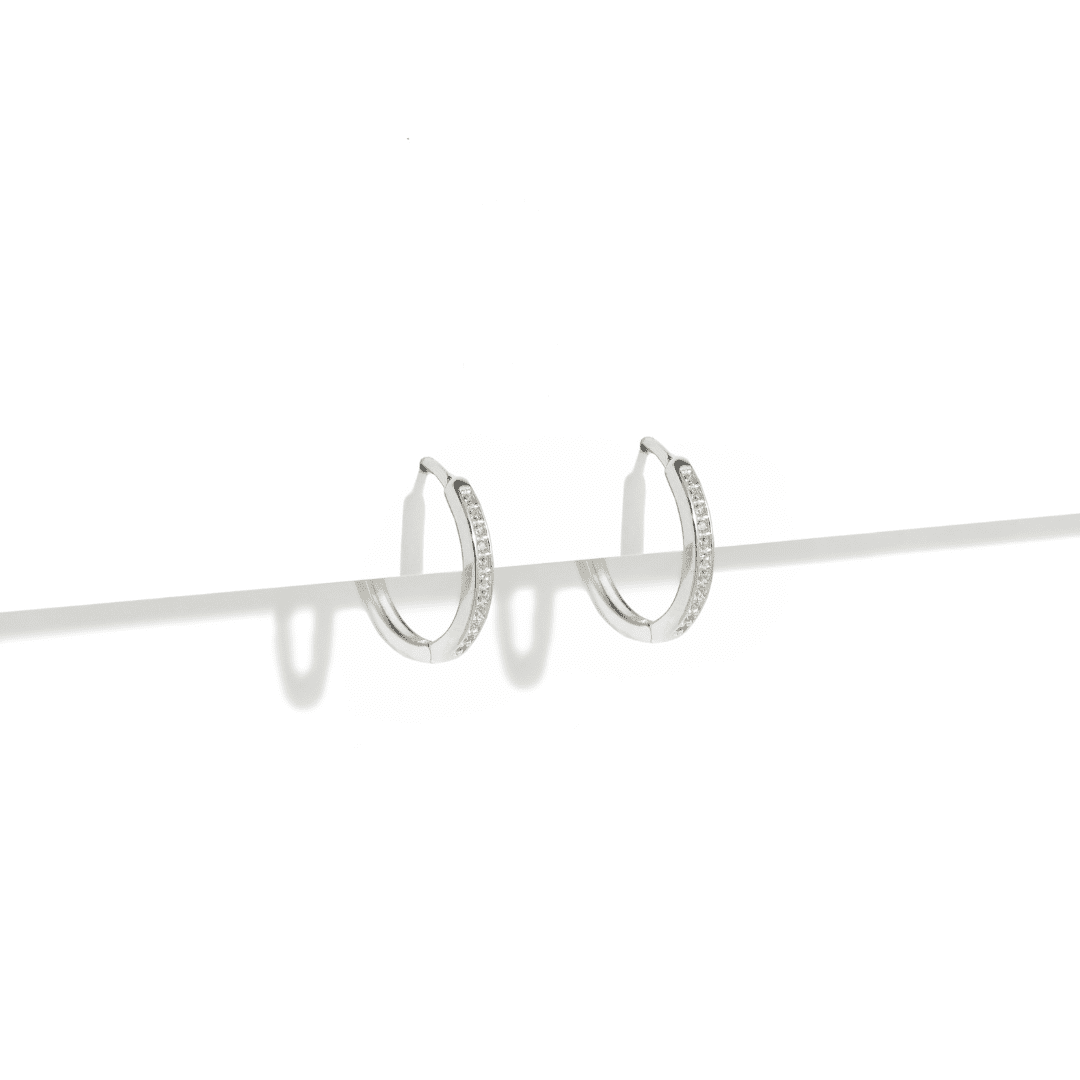 SILVER SPARK SMALL HOOPS - ARETES - Malandra Jewelry - FBA465-1EAR0045-PR