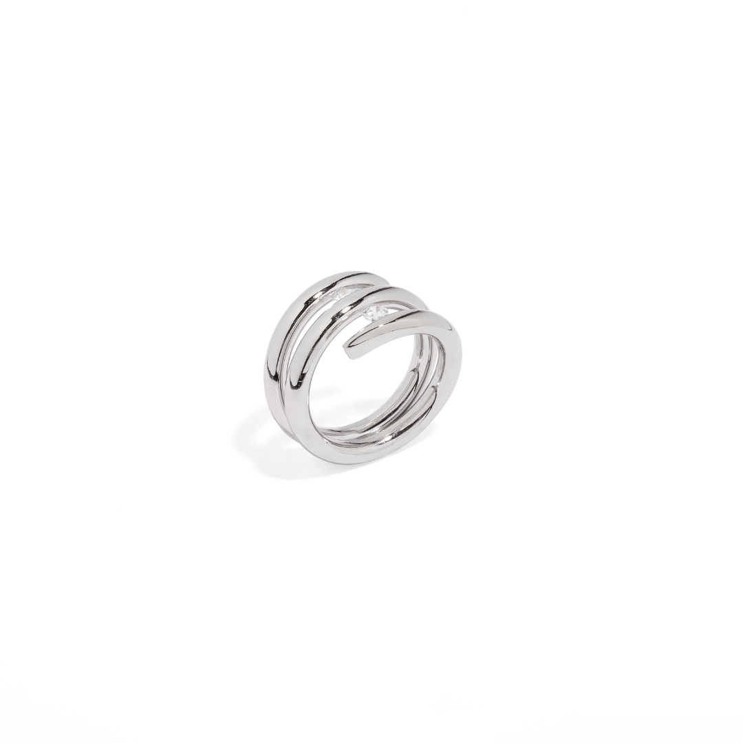 SILVER SPIRAL TWIST RING - ANILLOS - Malandra Jewelry - EMKR16.6 - MR - 012