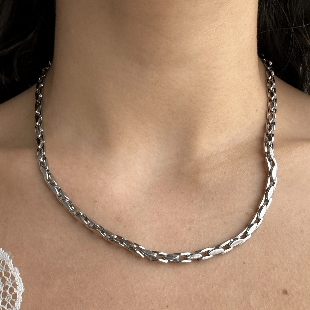 SILVER STYLED LINK CHAIN - COLLARES - Malandra Jewelry - FBC410 - HCD0005 - PL