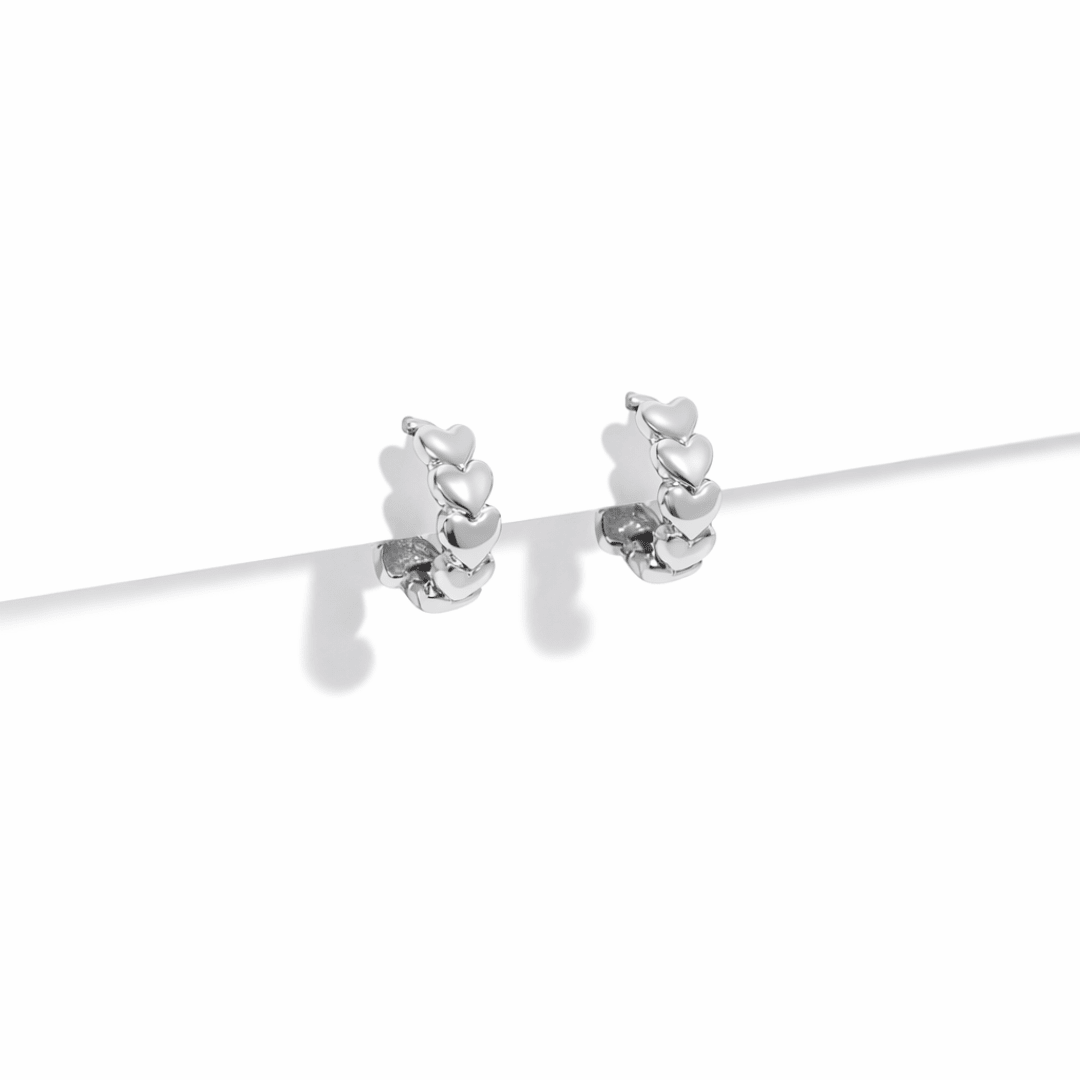 SILVER SWEETHEART HOOPS - ARETES - Malandra Jewelry - ZWA110.P-QX06514