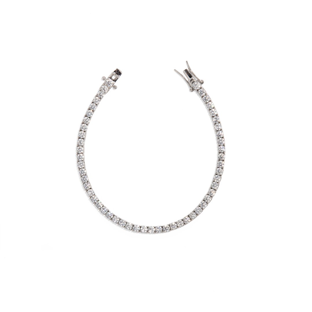 SILVER TENIS SERENA BRACELET - PULSERAS - Malandra Jewelry - EAWP52.P - AAB43 - 3mm - 16.5cm
