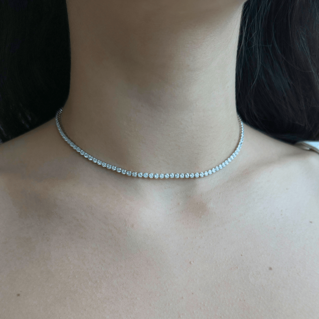 SILVER TENNIS LUX NECKLACE - COLLARES - Malandra Jewelry - EAWC93.P - MMB35