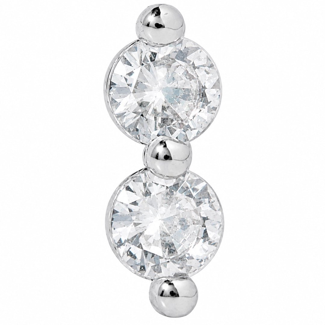 SILVER TWIN SPARK PIERCING - ARETES - Malandra Jewelry - ZTA36.P-EGD1985