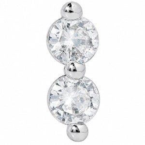 SILVER TWIN SPARK PIERCING - ARETES - Malandra Jewelry - ZTA36.P-EGD1985