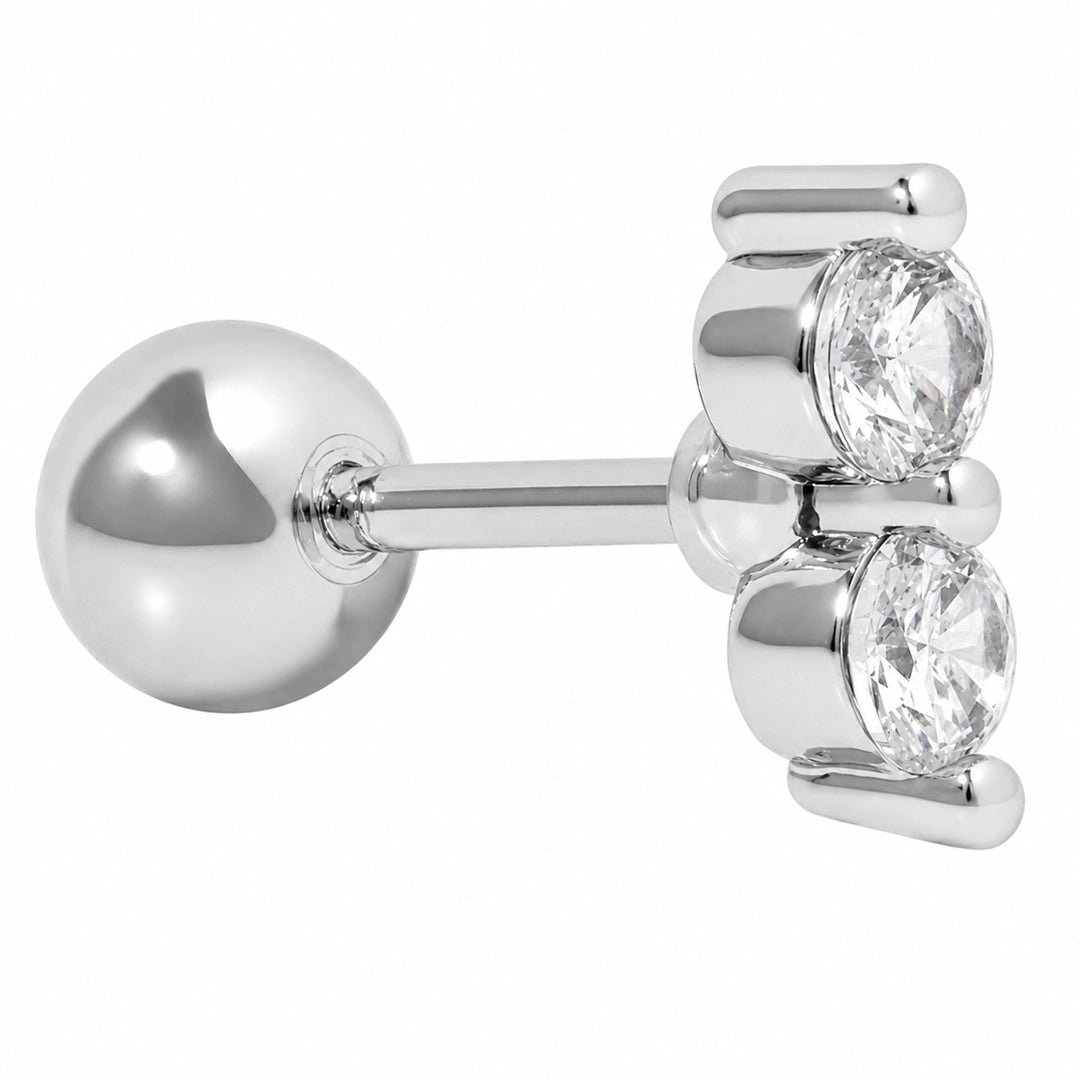 SILVER TWIN SPARK PIERCING - ARETES - Malandra Jewelry - ZTA36.P-EGD1985