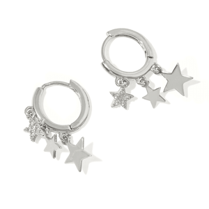 Silver Twinkle Hoops - ARETES - Malandra Jewelry - ZYA4.P