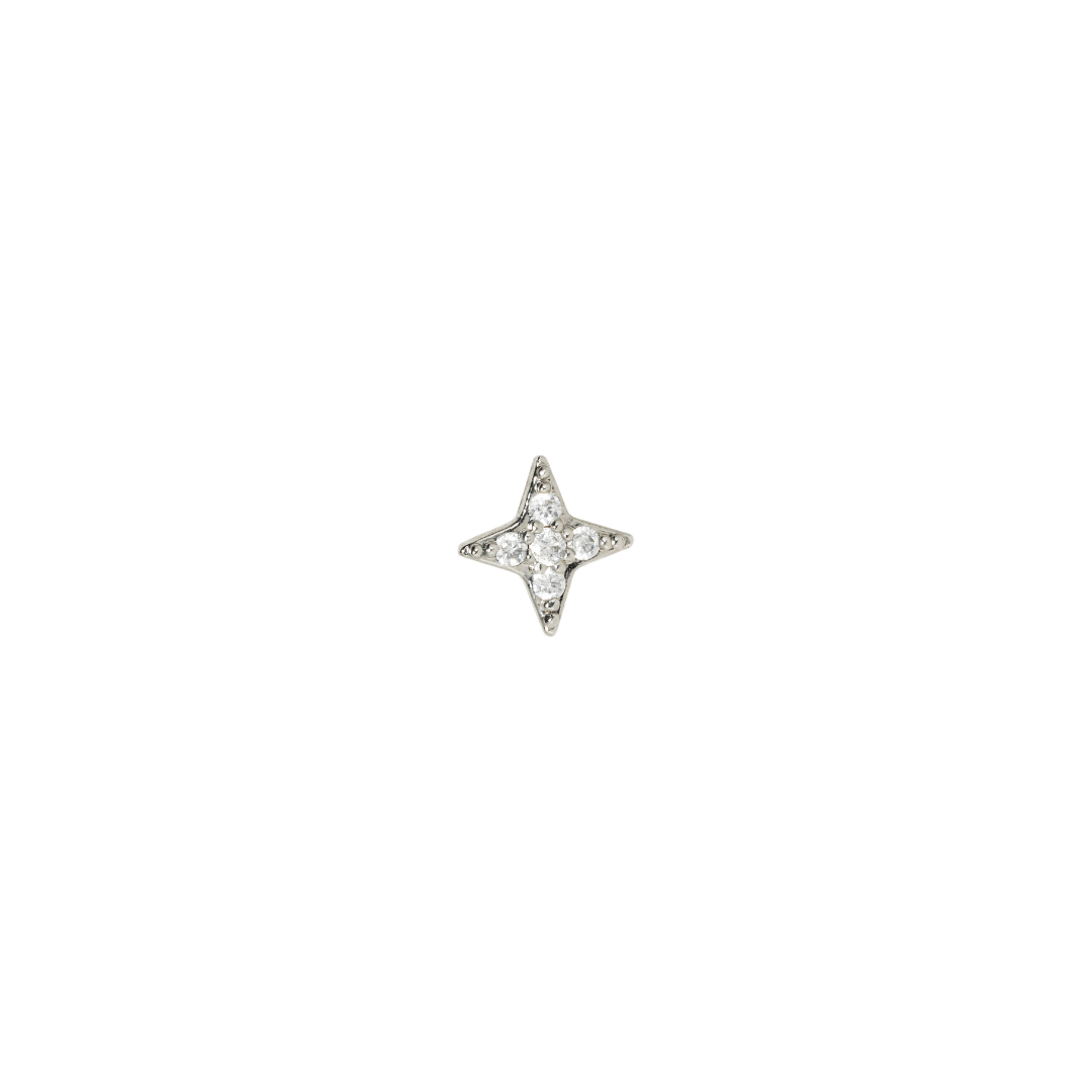 SILVER TWINKLE PIERCING - ARETES - Malandra Jewelry - ZTA4