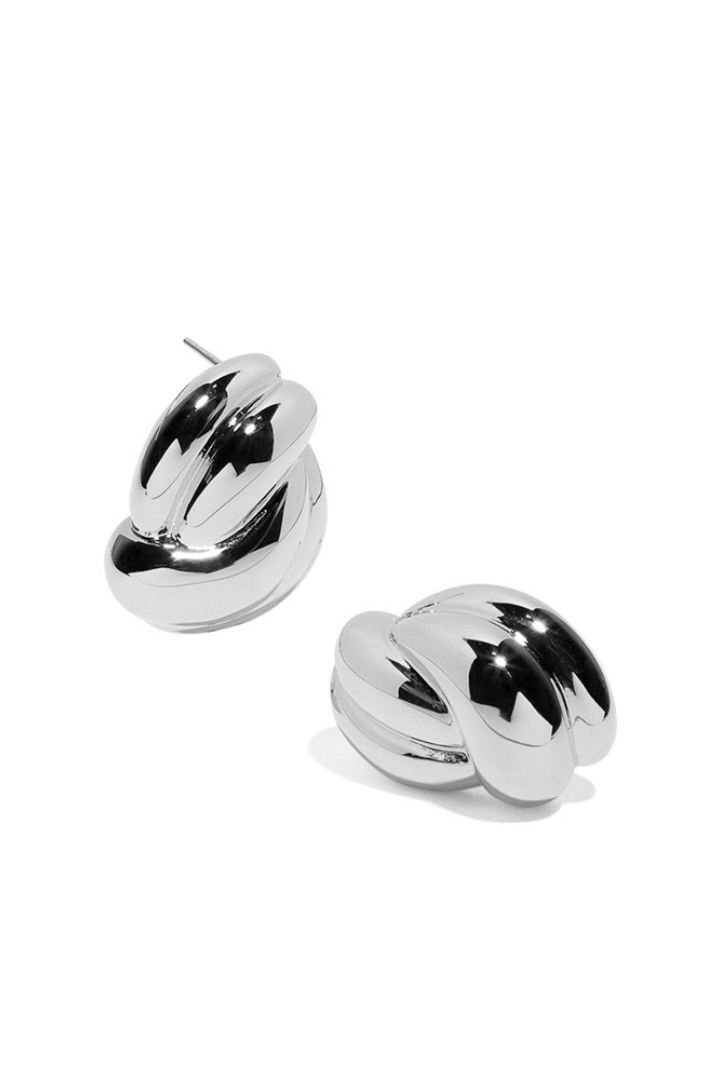 SILVER TWIST GLOW EARRINGS - ARETES - Malandra Jewelry - ZOA23.P - G51101KOZ