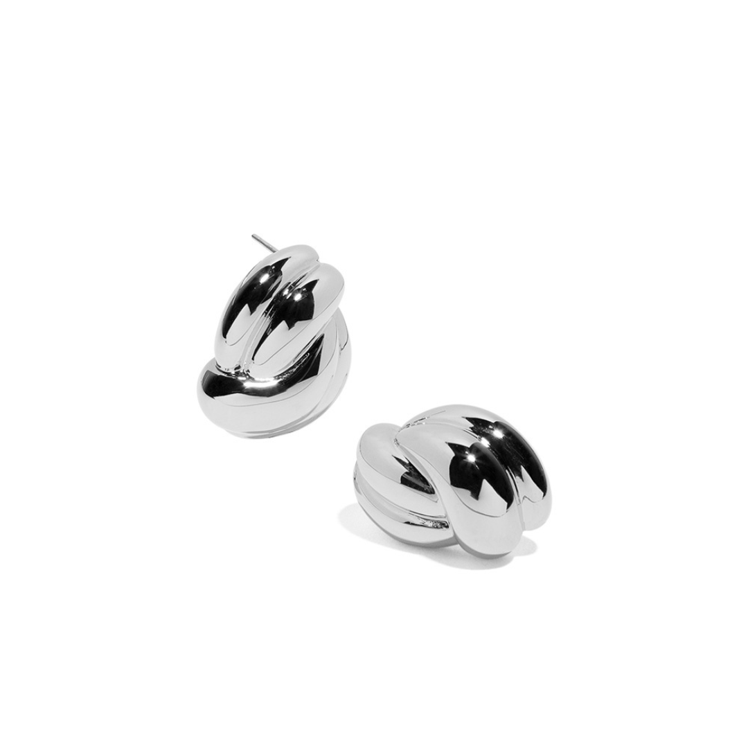 SILVER TWIST GLOW EARRINGS - ARETES - Malandra Jewelry - ZOA23.P - G51101KOZ