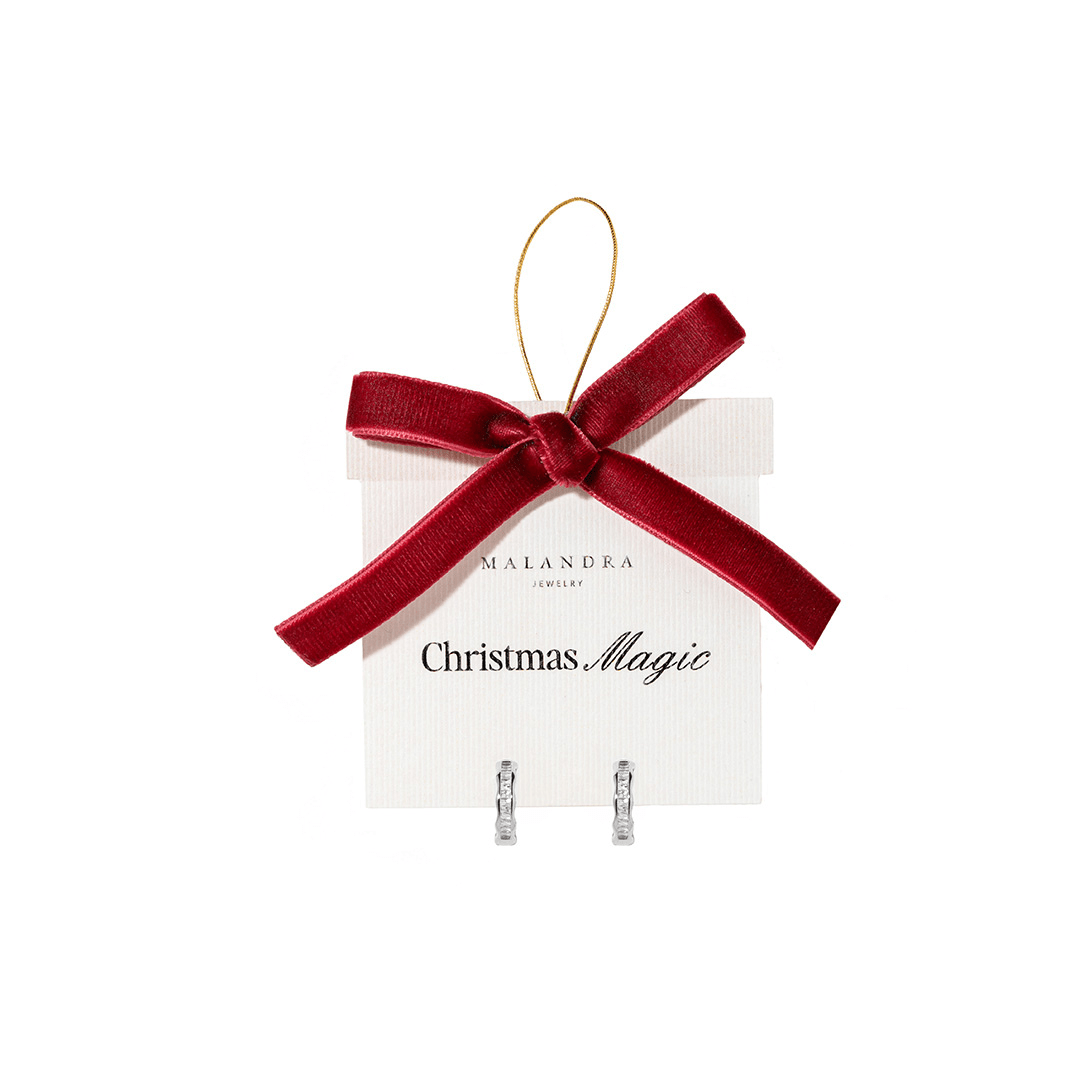 SILVER WAVE LUX HOOPS - ARETES - Malandra Jewelry - ZWA97.P-QX01706