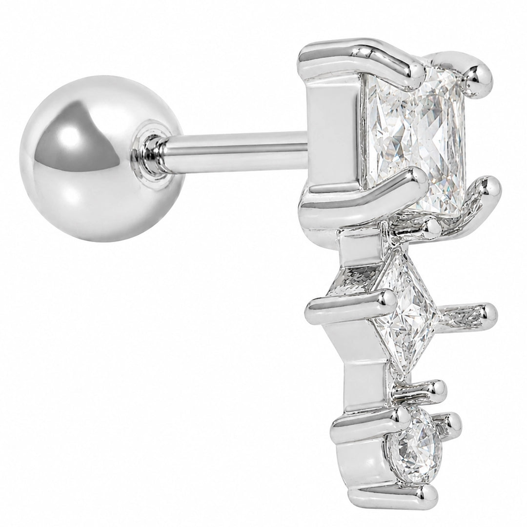 SILVER GEOMETRY LUXE PIERCING