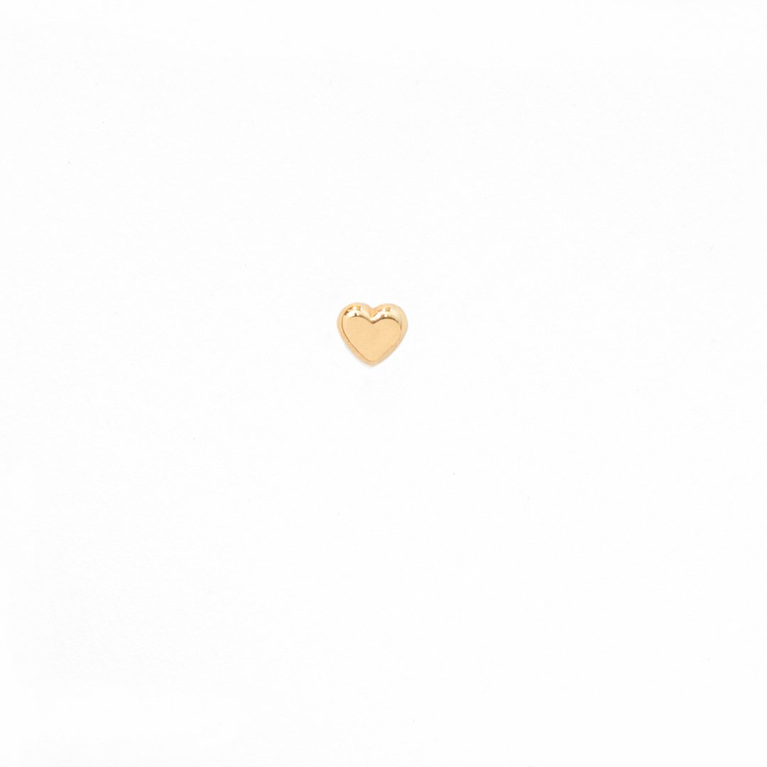 SINGLE HEART GOLD PIERCING - ARETES - Malandra Jewelry - KMA8 - 20048