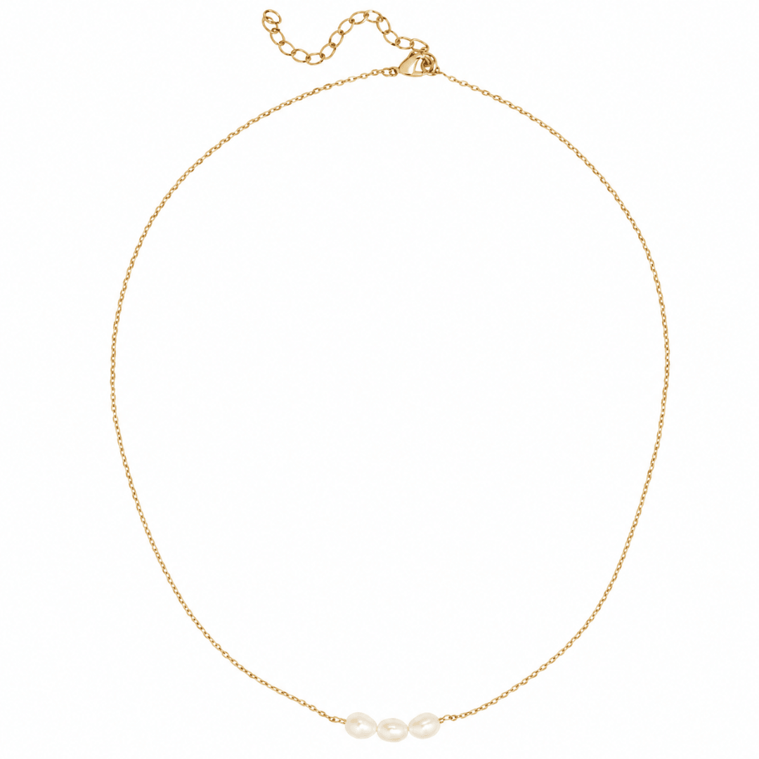 SKINNY TRIPLE PEARL NECKLACE - COLLARES - Malandra Jewelry - TC2100