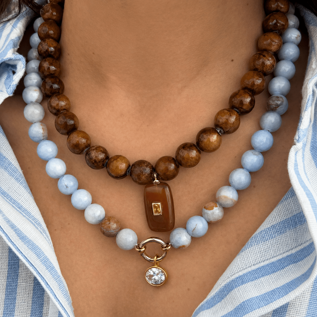 SKY JADE GAIA NECKLACE - COLLARES - Malandra Jewelry - TC2440