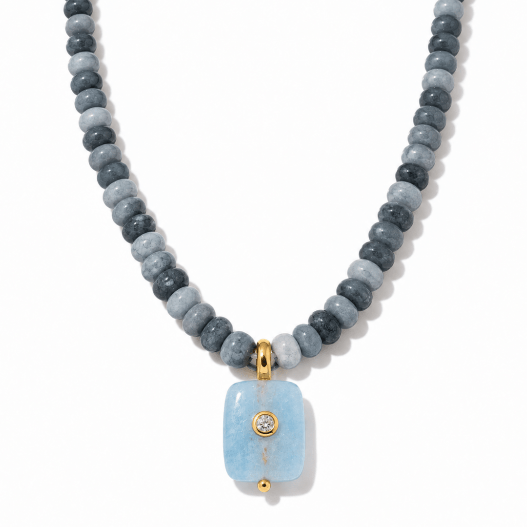 SLATE JASPER GAIA NECKLACE - COLLARES - Malandra Jewelry - TC2509