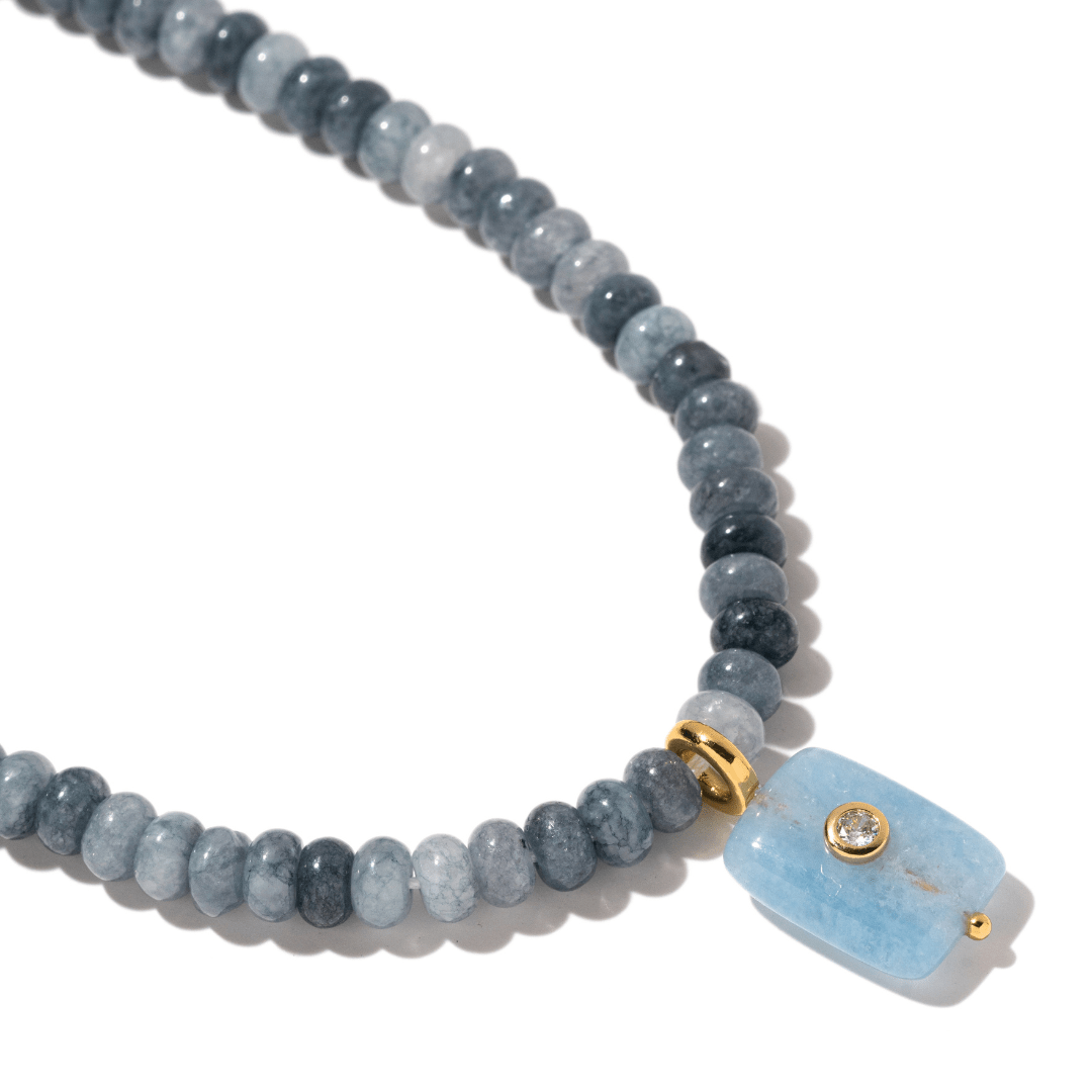 SLATE JASPER GAIA NECKLACE - COLLARES - Malandra Jewelry - TC2509