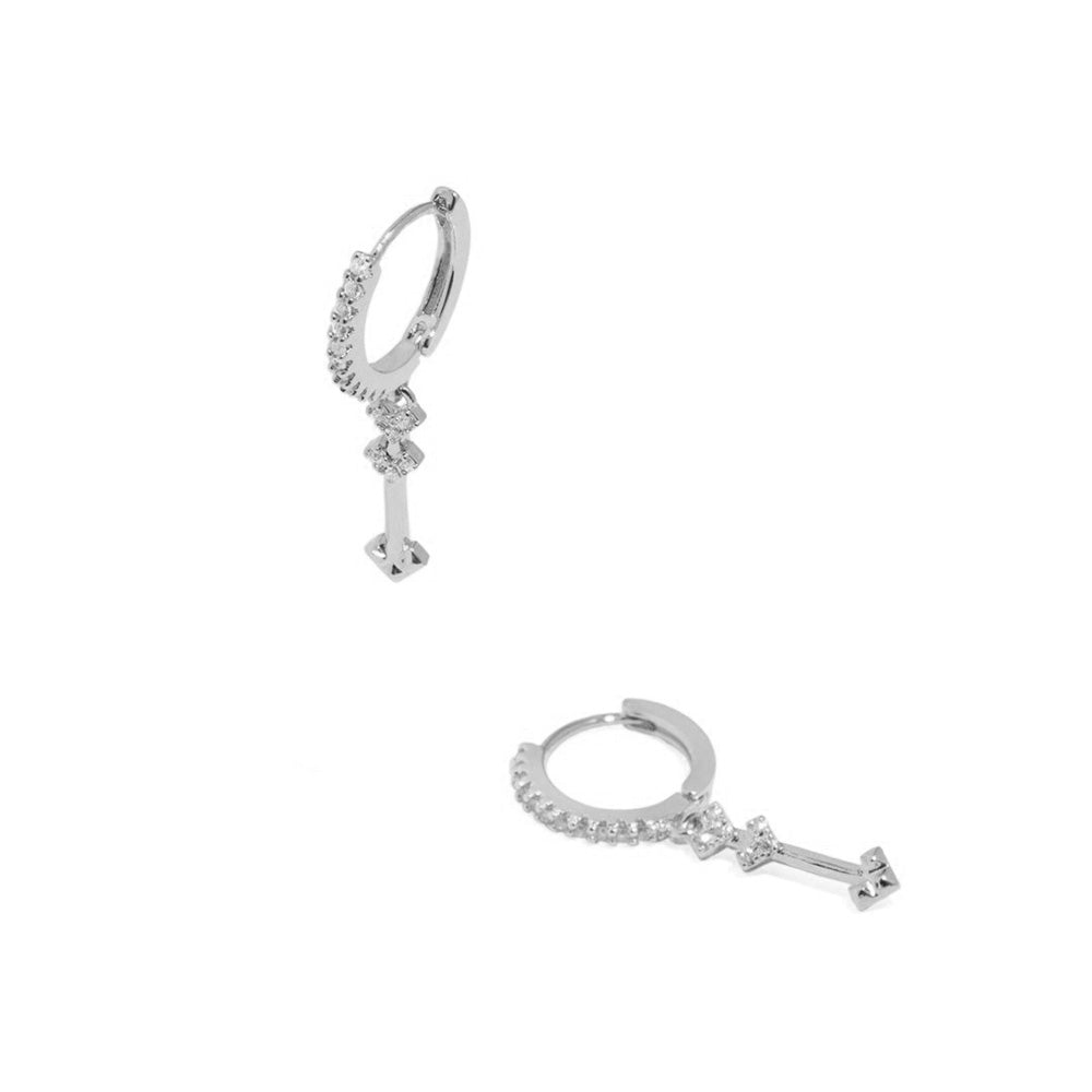 SPARK ARROW SILVER HUGGIES - ARETES - Malandra Jewelry - AA1135.P-G66839