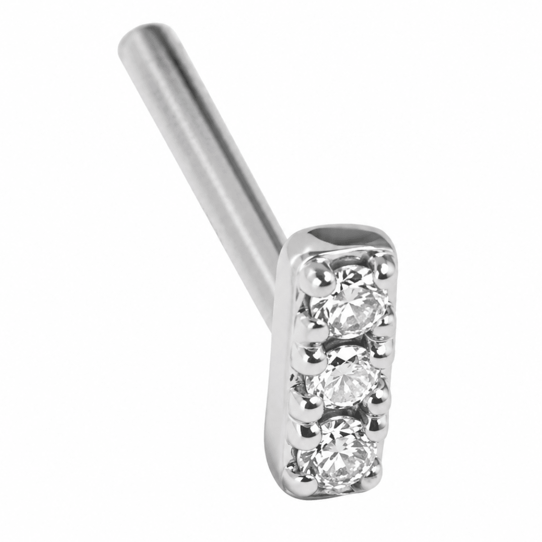 SPARK BAR DIAMOND SILVER PIERCING - ARETES - Malandra Jewelry - SNA19-DER-4164-2