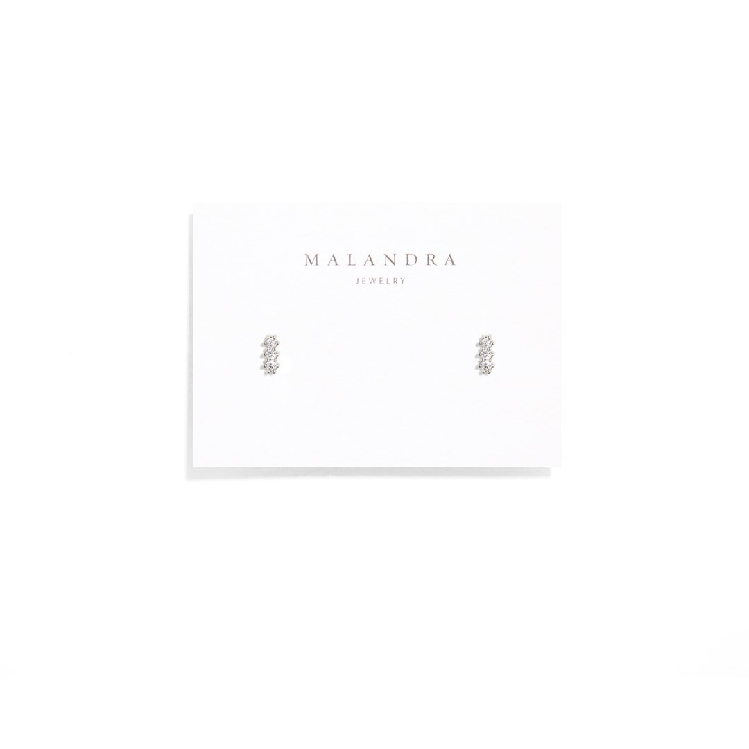 SPARK ESSENTIAL LINE SILVER STUDS - ARETES - Malandra Jewelry - AA1279.P-M28204