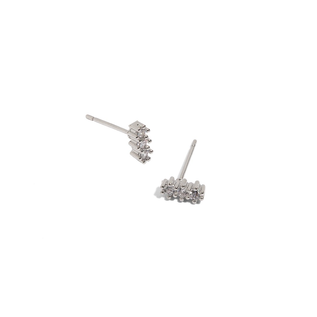 SPARK ESSENTIAL LINE SILVER STUDS - ARETES - Malandra Jewelry - AA1279.P-M28204