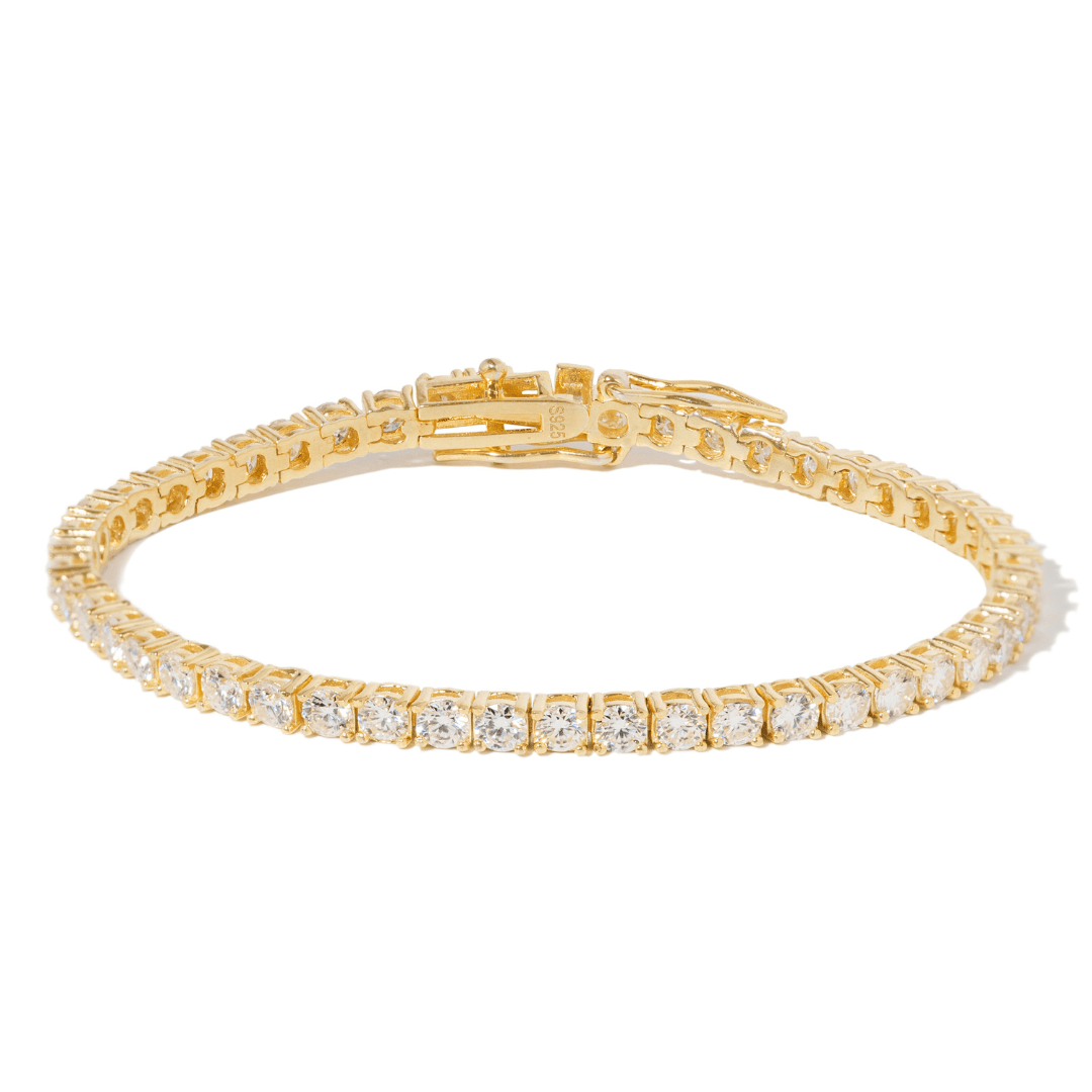 SPARK GOLD TENNIS BRACELET - PULSERAS - Malandra Jewelry - LRP3-SMOB01-14k-3-6.5