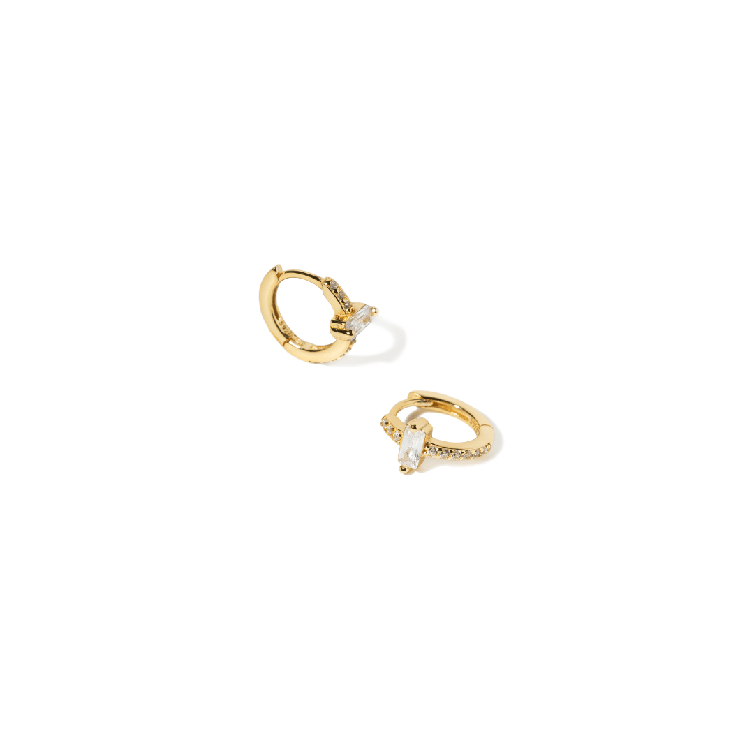 SPARK GOLDEN CROSS EARRINGS - ARETES - Malandra Jewelry - EAWA130-AAE616-1